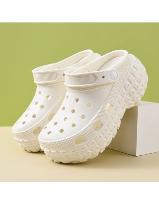 Hole shoes women non-slip heightening wear summer beach outside wear sports breathable not stinky feet soft sandals drag