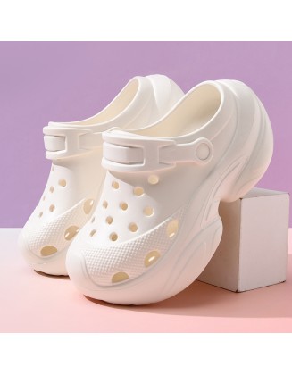 Hole shoes women's external wear thick bottom hundred with non-slip wear-resistant sandal slippers heightening soft breathable anti-odour Baotou drag