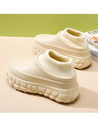 Padded Women's Shoes Thick Bottom Height Increasing Warm Cotton Shoes