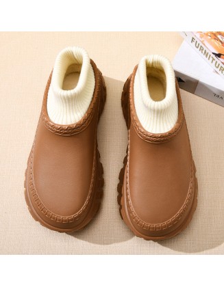 Padded Women's Shoes Thick Bottom Height Increasing Warm Cotton Shoes