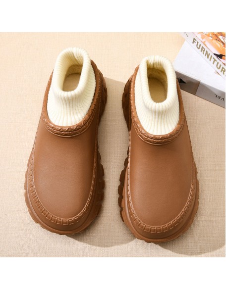 Padded Women's Shoes Thick Bottom Height Increasing Warm Cotton Shoes