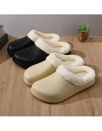 Cotton slippers female winter padded thickening heightened fur shoes outside wear non-slip wear-resistant do not stink feet versatile cotton shoes