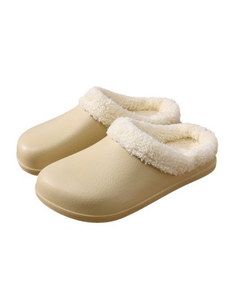 Cotton slippers female winter padded thickening heightened fur shoes outside wear non-slip wear-resistant do not stink feet versatile cotton shoes