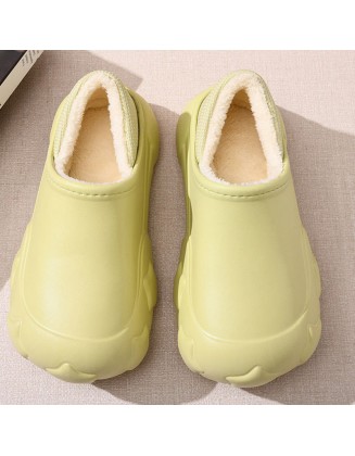 Cotton Slippers Women's Outer Wear Padded Thickened Warm Thick Bottom Hair Slippers