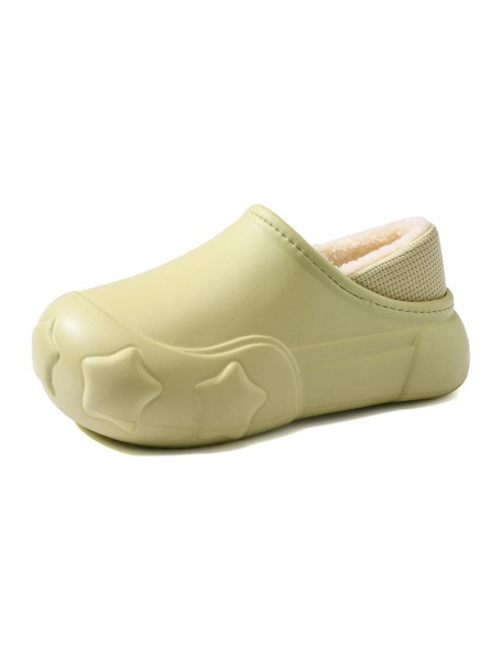 Cotton Slippers Women's Outer Wear Padded Thickened Warm Thick Bottom Hair Slippers