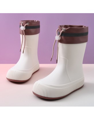 Bunched mouth rain shoes women four seasons wear-resistant non-slip heightened rain boots