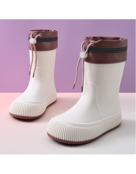Bunched mouth rain shoes women four seasons wear-resistant non-slip heightened rain boots