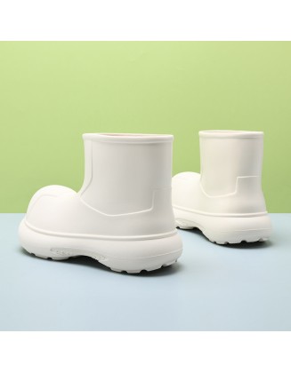 Rain boots women's mid-calf outdoor thick bottom versatile heightening water shoes waterproof wear-resistant non-slip