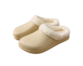 Cotton slippers female winter padded thickening heightened fur shoes outside wear non-slip wear-resistant do not stink feet versatile cotton shoes