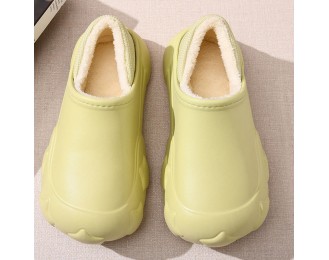 Cotton Slippers Women's Outer Wear Padded Thickened Warm Thick Bottom Hair Slippers