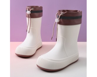 Bunched mouth rain shoes women four seasons wear-resistant non-slip heightened rain boots