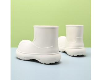 Rain boots women's mid-calf outdoor thick bottom versatile heightening water shoes waterproof wear-resistant non-slip
